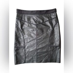 Mint Jodi Arnold Leather Geometric Mini Skirt Black xs/s VTG
